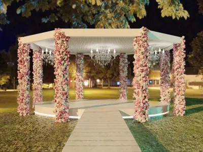 Fantasy Garden Pergola And Entrance 3D Model Collection