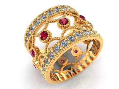 Women Ring 37 stylish engagement ring band for women 3D print model