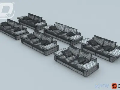 Alura Sofa Set 3D model