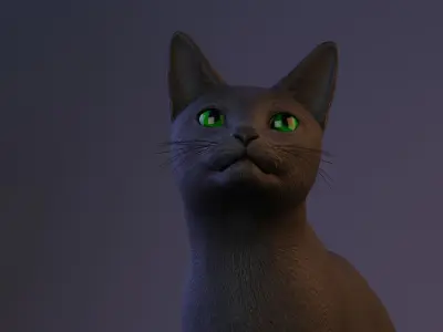 Black Cat Animated 3D model