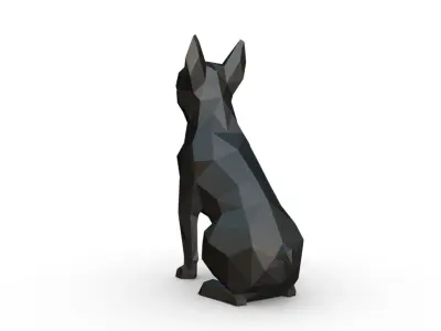 Boston terrier low poly 3D print model