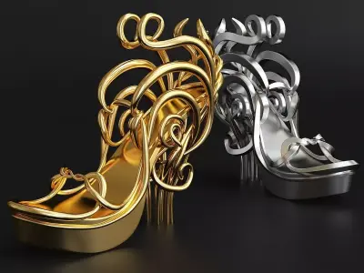 printable fashion shoe 3d model 3D print model