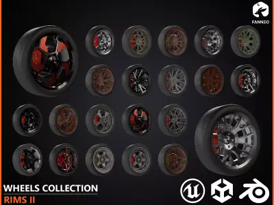 RIMS II - Wheels Collection  - All Formats Low-poly 3D model