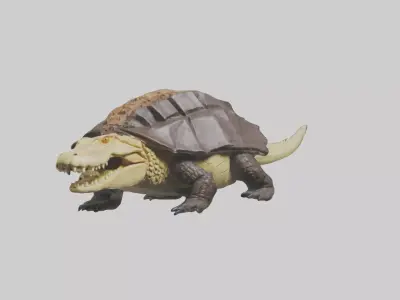 Crocodile Alligator snapping model Low-poly 3D model