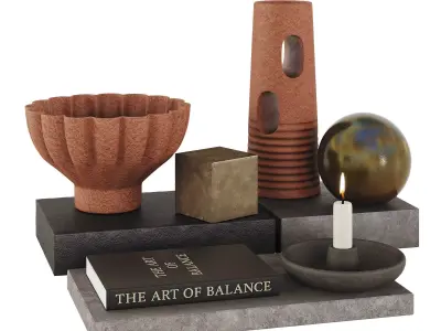 Decorative Set 04 Low-poly 3D model
