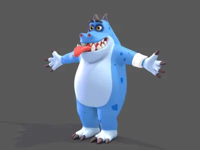 Cartoon Monster Low-poly 3D model