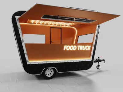 PBR-2 Towing the food truck Low-poly 3D model