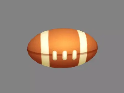 Cartoon Rugby - American football Low-poly 3D model