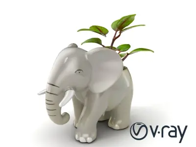 Cartoon Elephant Planter Holder model pack Low-poly 3D model