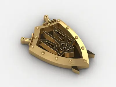 Ukraine emblem Free 3D print model