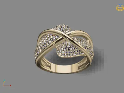 STL 3DM Print Ready Women Diamond Ring Lightweight Printable  3D print model 104