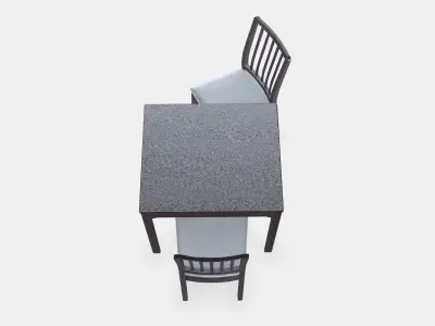 EKEDALEN - EKEDALEN table and 2 chairs Low-poly 3D model