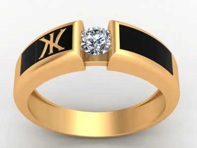 Korloff Enamel Diamond Gold Ring 3D print model