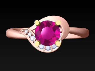 Diamond Ring - Womens Rings - N762958 3D print model