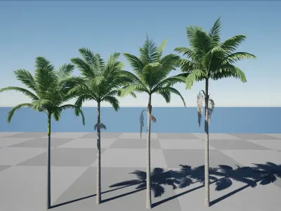 HQ Plants Volume 4 Palms for unreal engine 3D model set of 40 3D model