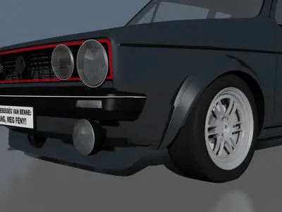 Volkswagen Golf Low-poly 3D model