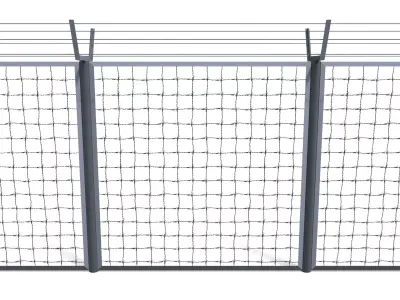 Low Poly Modular Fence 5 Low-poly 3D model