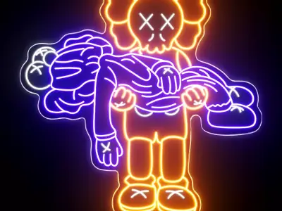 Kaws Neon Sign 3D model
