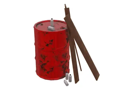 Barrel farm Free low-poly 3D model