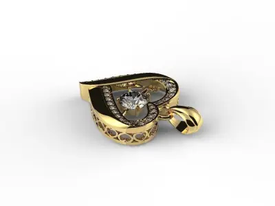 heart pendant 3D print model