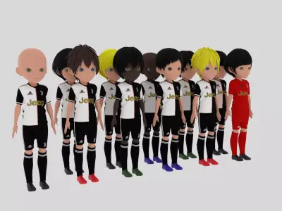 Juventus Soccer - Football Team Low-poly 3D model