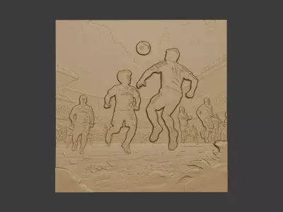 Footbal sports relief wall art 3D print model