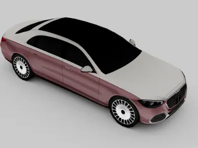 Mercedes Benz S Class Maybach Low-poly 3D model