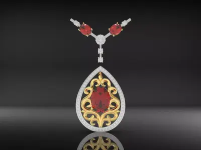 Wonderful pendant Nasiba with Ruby Free 3D print model