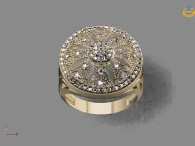 STL 3DM Print Ready Women Diamond Ring Lightweight Printable  3D print model 120