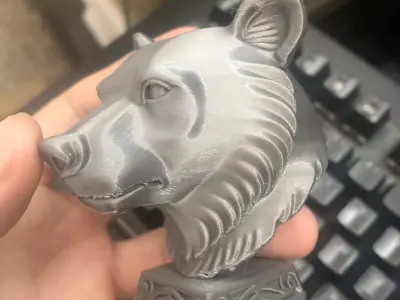 bear head sculpture 3D print model
