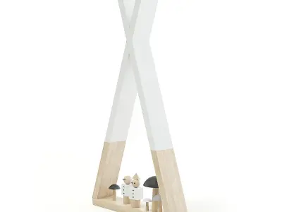 Children Shelf with Decorations 3D model