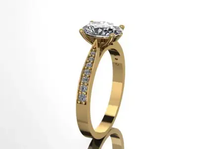 Diamond fashion engagement ring   3D print model