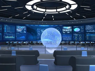 Control Room Monitoring room command center 3D model