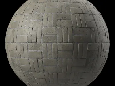 Pavement Materials 54- Stone Paving Sbsar Pbr 4k Seamless Texture