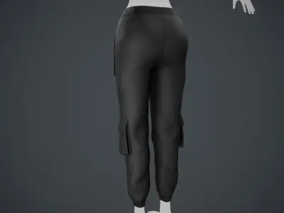 Black Sport Pants  Style 1 Low-poly 3D model