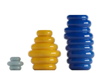 Casy 3 piece vase and candlestick set 3D model