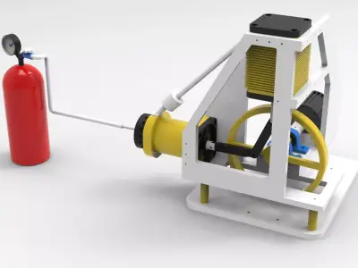 3KW Stirling Engine Generator  3D model