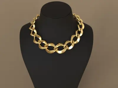 Graduated Cuban Chain Link Almond Model 3D print model