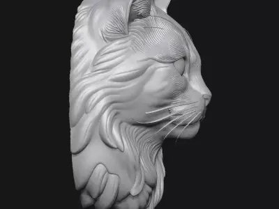 Cat sculpture 3D print model