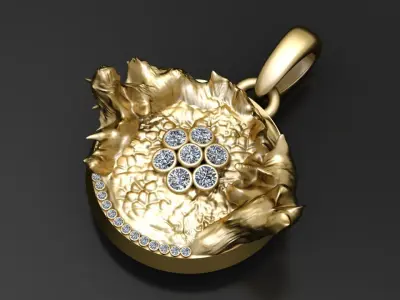 Bloom Medallion Pendant   3D print model