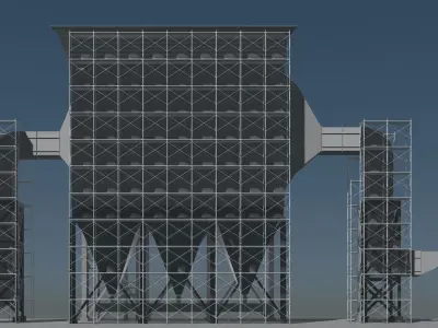 Industrial building in construction scene 25i18 3D model