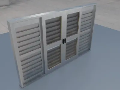 Metal Window - Aluminum - Veneziana Janela de metal Low-poly 3D model