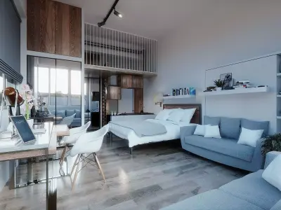 Modern Bedroom - Fstorm Render 3D model