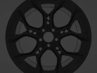 Modern sport car 3D rim 3D model