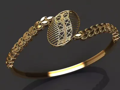 1381 Golden Leafstream Bracelet 8gm 3D print model