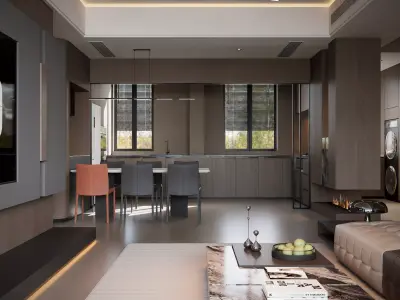 Living room Full Scene 3D model 3D model