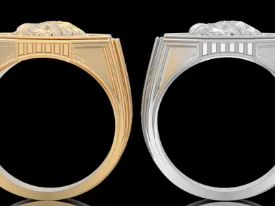 Eagle Man Ring silver gold printable jewelry 3D print model