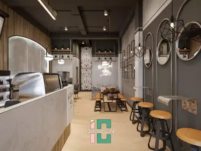 CoffeeShop 3d Interior Design Blender - Obj 3D model