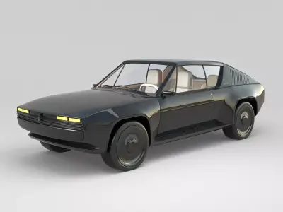 Renault R17 restomod electric car  3D model