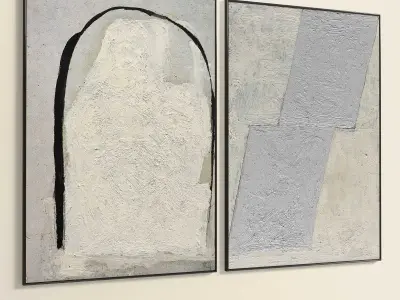 Plaster Two Photo Frame 331 Low-poly 3D model